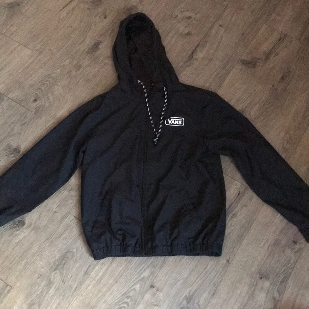 Black Vans Water Resistant Windbreaker